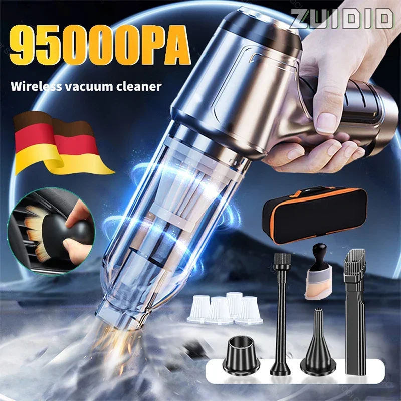 

95000PA Car Vacuum Cleaner Blowable Powerful Wireless Portable Vacuum Cleaners Car Home Dual Use Hand Held Mini Car Accsesories