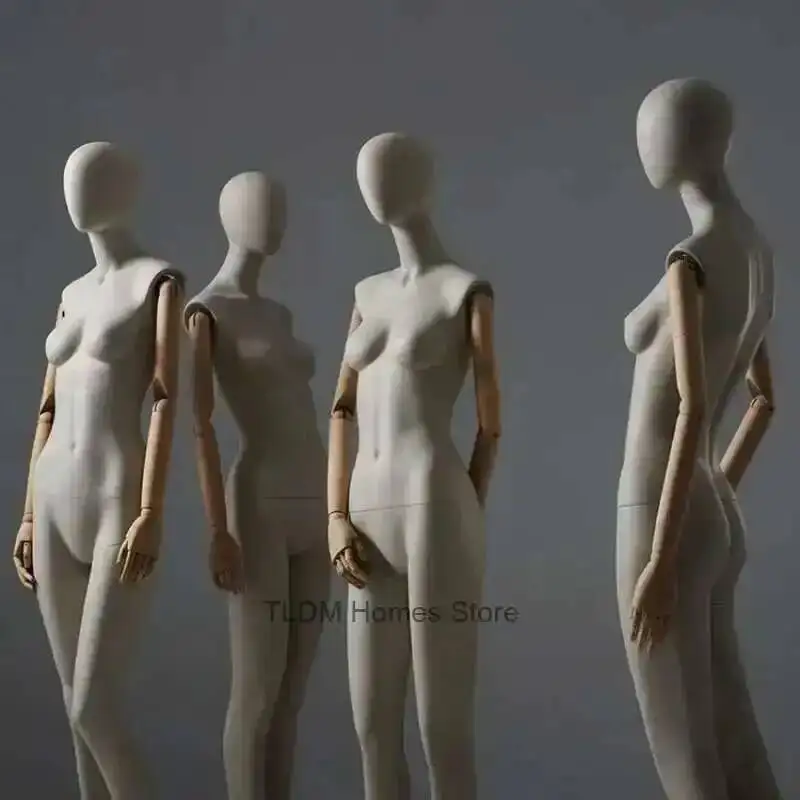 

Full Female Mannequin Fabric Cover Body Model High-end Window Display Stands with Clavicle Clothing Body Mannequins Store Hot