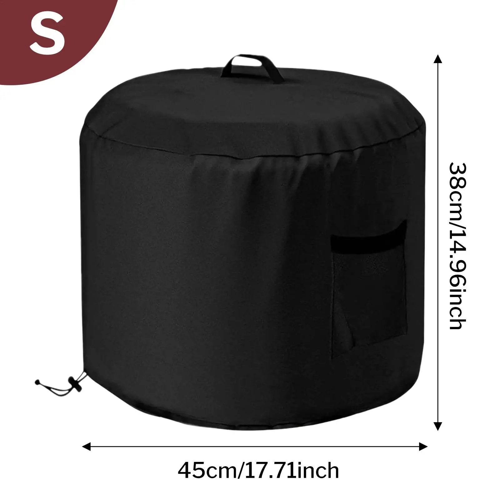 Fire Pit Cover Waterproof Round Fire Pit Protector For Outdoors Oxford Fabric Windproof Protector With Side Pocket For Rain Snow view 6