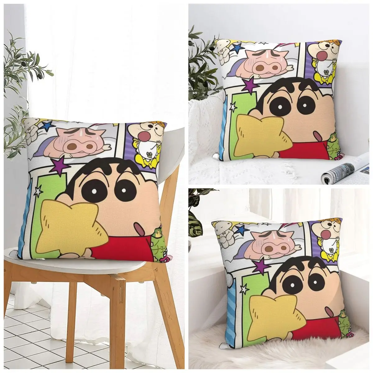 Crayon Shin-chans Pillow Case Cushion Cover Square Design Pillow Cover Fashion Pillowcases For Sofa Home Decoration