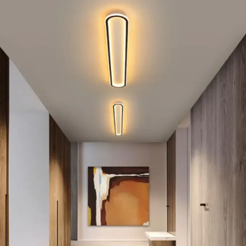Modern creative long strip ceiling light LED Nordic minimalist living room, bedroom, hallway, balcony, bar decoration lighting