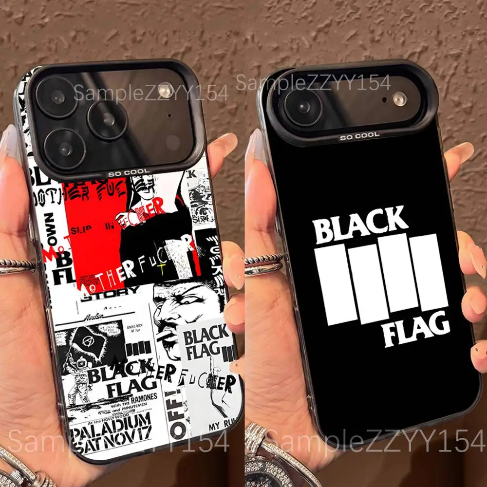 حافظة هاتف My War بعلم أسود لهاتف iPhone 17,16,15,14,13,12,X,8,Pro,Max,Plus,E,SE4,Air,Mini Black IMD Matte