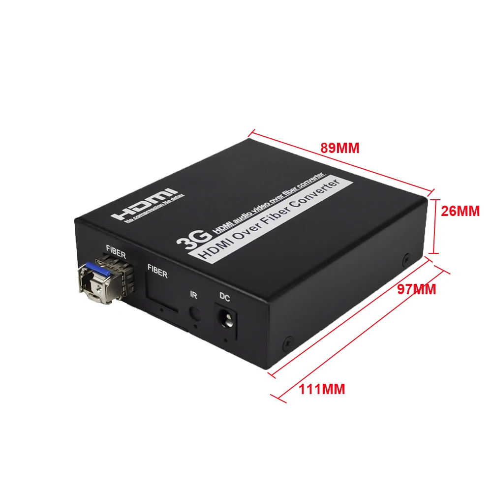 Fibra Óptica Transmissor Receptor Kit, LC Video Audio Fiber Converter, sem compressão, sem atraso, H/DMI Sobre Kit Fibra, DC 12V, 3G, SFP