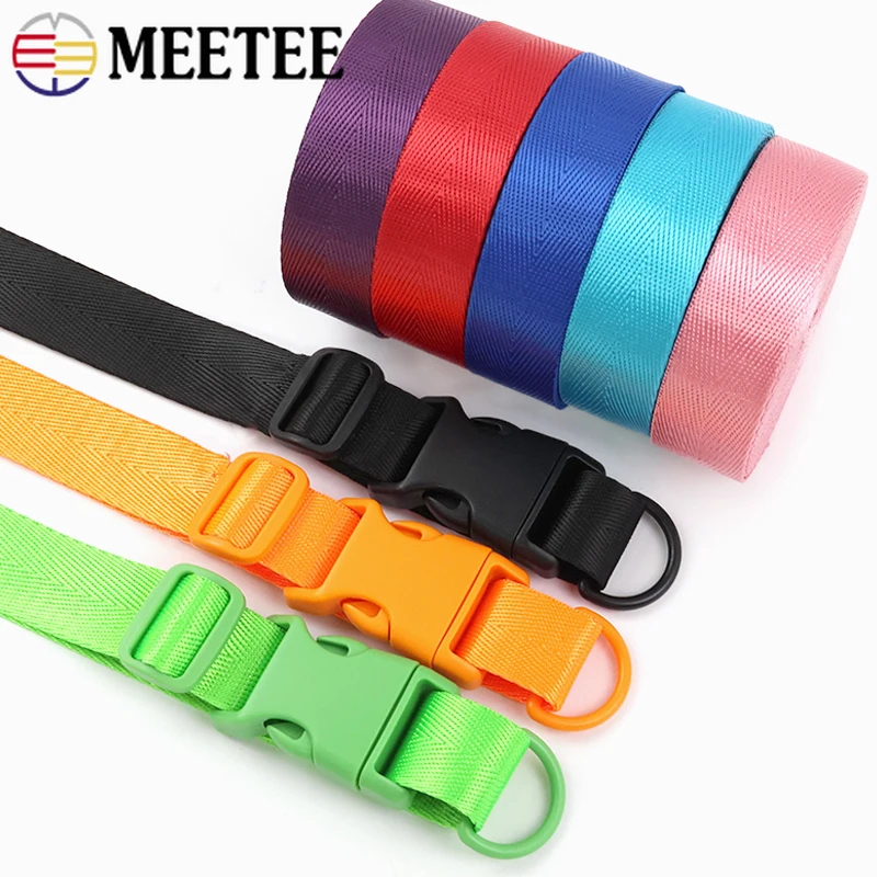 

20/25mm Colorful Plastic Buckles + Nylon Webbing for Bag Strap Repair Fasteners Handbags D Ring Hook Belt Slider Release Buckle