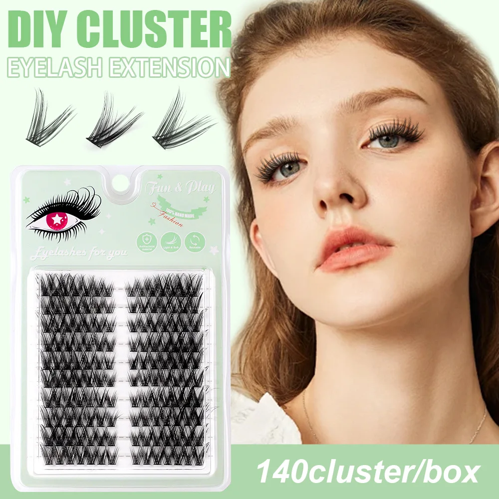 

10 Rows Cluster Lashes Faux Mink Eyelashes Natural Eyelash Extension 3D Individual Eyelash Daily Wear Korean Makeup Lash