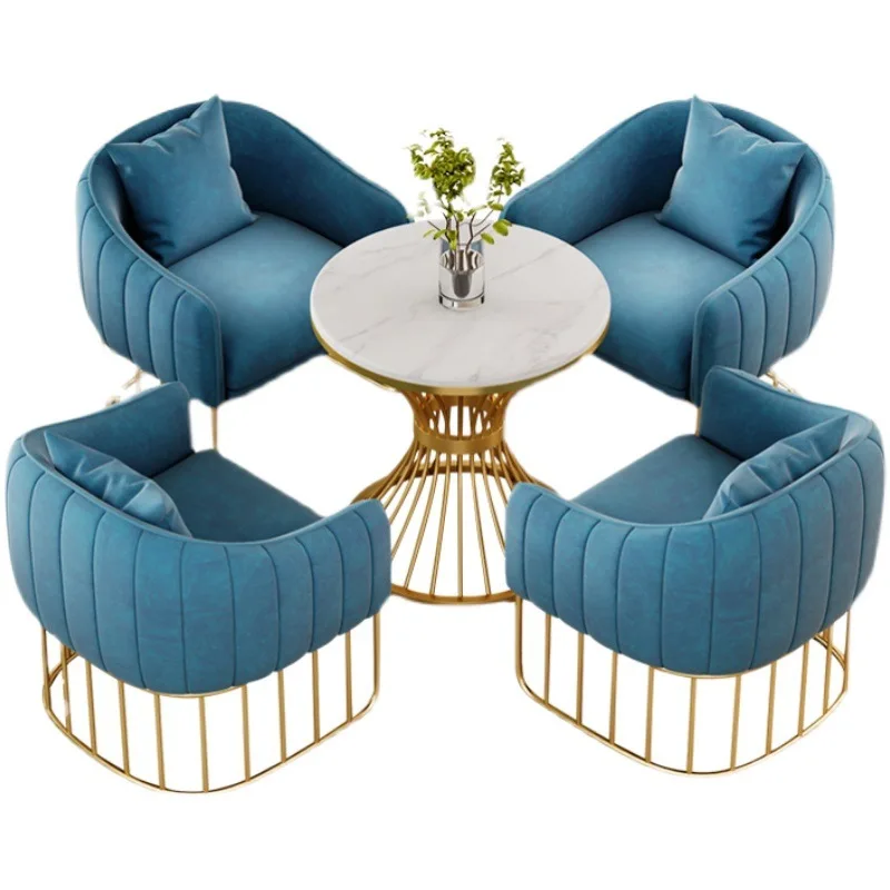 

Guest hotel luxury hall hair deck sofa one table and four chairs combination