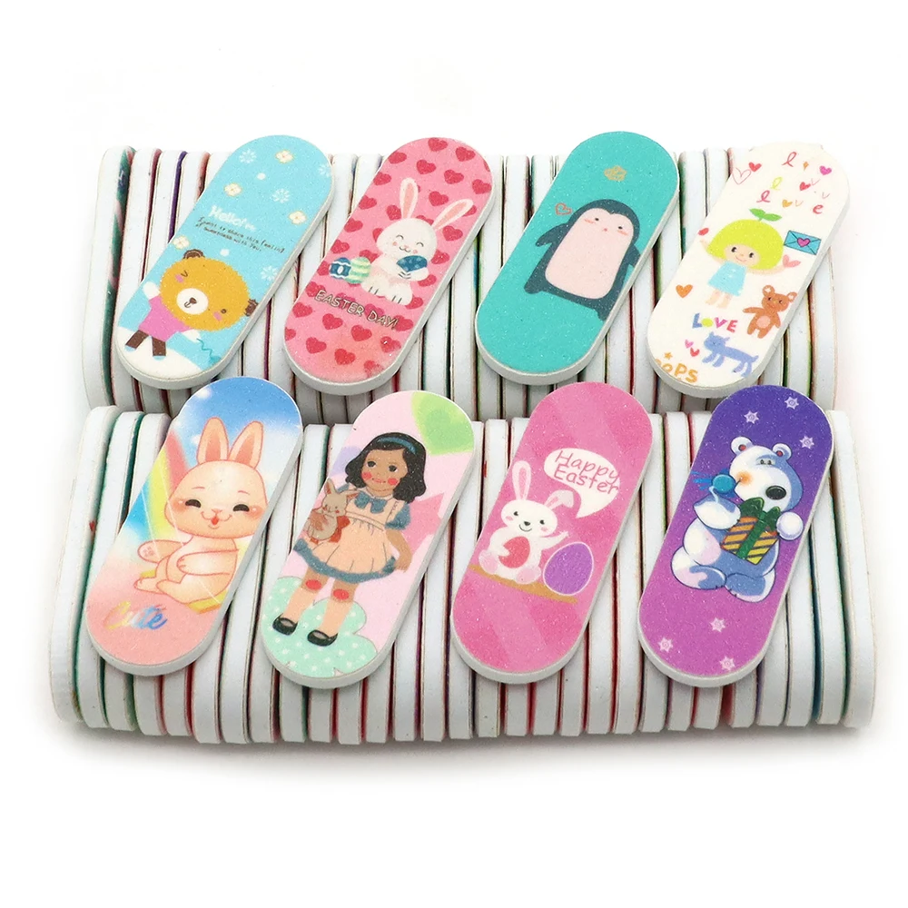 20/50pcs Mini Nail Files Buffer Nail Equipment Double Sided Set Cuticle Remover UV Gel Tool for Manicure Colorful Portable Files