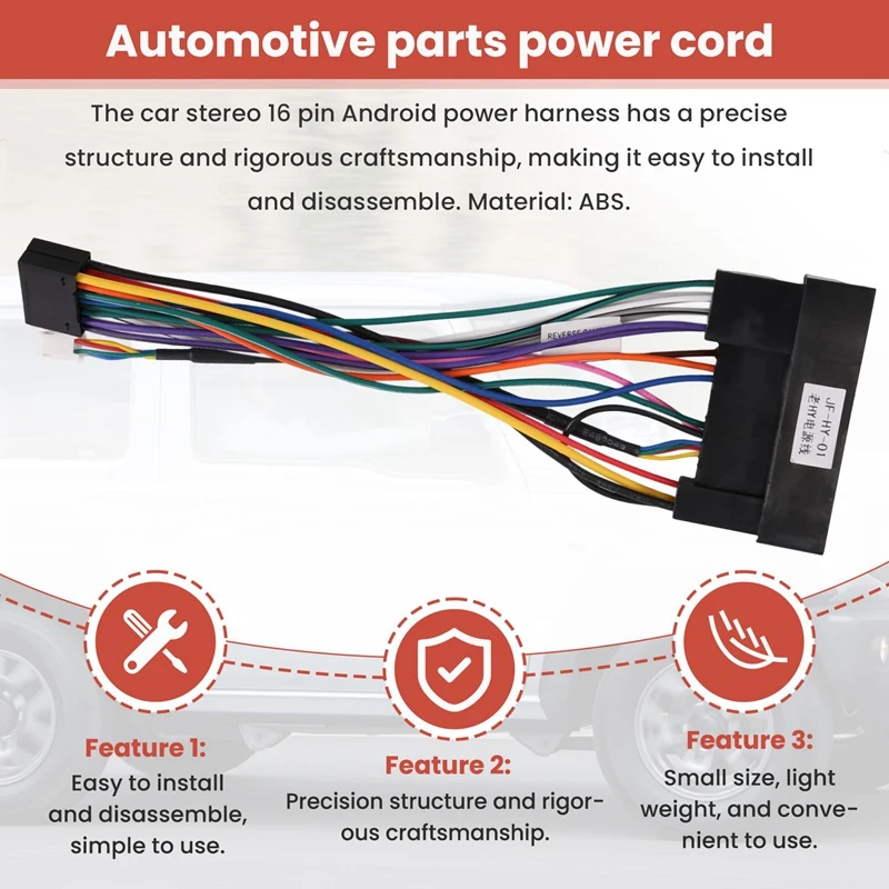 Car Stereo Audio 16 PIN Android Power Wiring Harness Adaptor For KIA Carens K2/K3/K4/K5 Hyundai IX35 Elantra Sonata