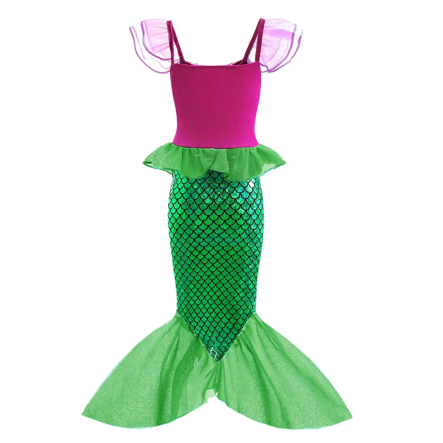 أطفال حورية البحر تأثيري حلي الترتر ذيل السمكة فستان الأميرة للفتيات هالوين حفلة عيد ميلاد كرنفال حفلة موسيقية فستان وتتسابق