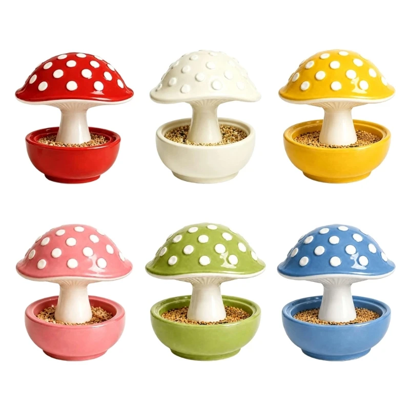 Single Unit Mushroom Feeder Bowl for Pet Bird Owners and Indoor Cages