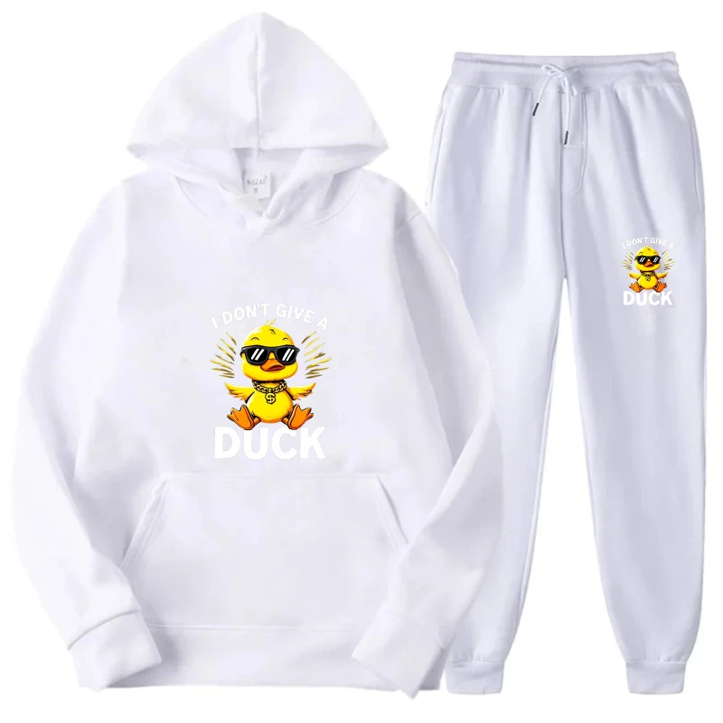 ชุดเสื้อฮู้ดลายผีเสื้อสีขาว แรงบันดาลใจจากลายพิมพ์ เสื้อสเวตเชิ้ตและกางเกงขายาว ชุดวอร์มสำหรับผู้หญิง ออกกำลังกาย โยคะ ชุดลำลอง