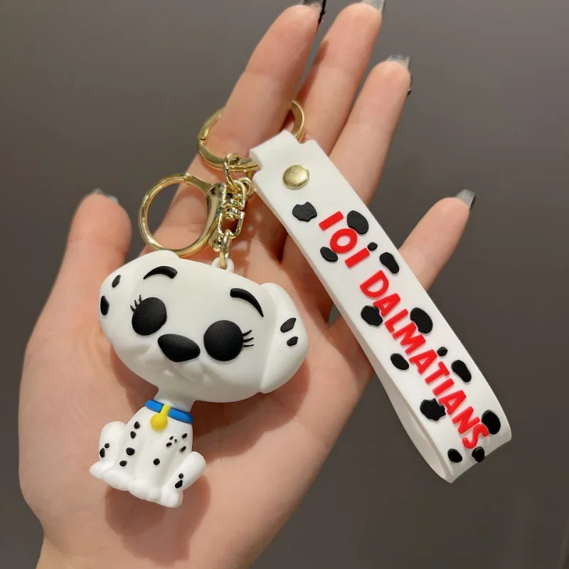 Disney Keychains 101 Dalmatians Cartoon Cute Dog Figure Keyring Kawaii Ornament Birthday Christmas Gifts for Kids Friends Toys