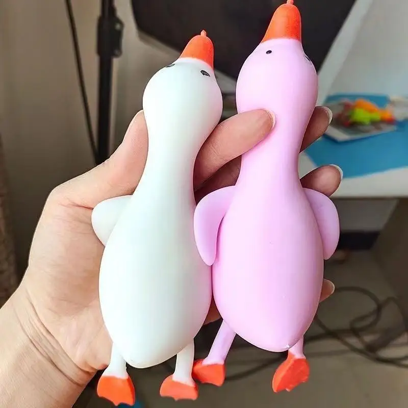 Pinch Music Relieve Stress Big White Goose Submit Slow Rebound Duck Internet Famous Cartoon Children Stress Relief Toy Figurine