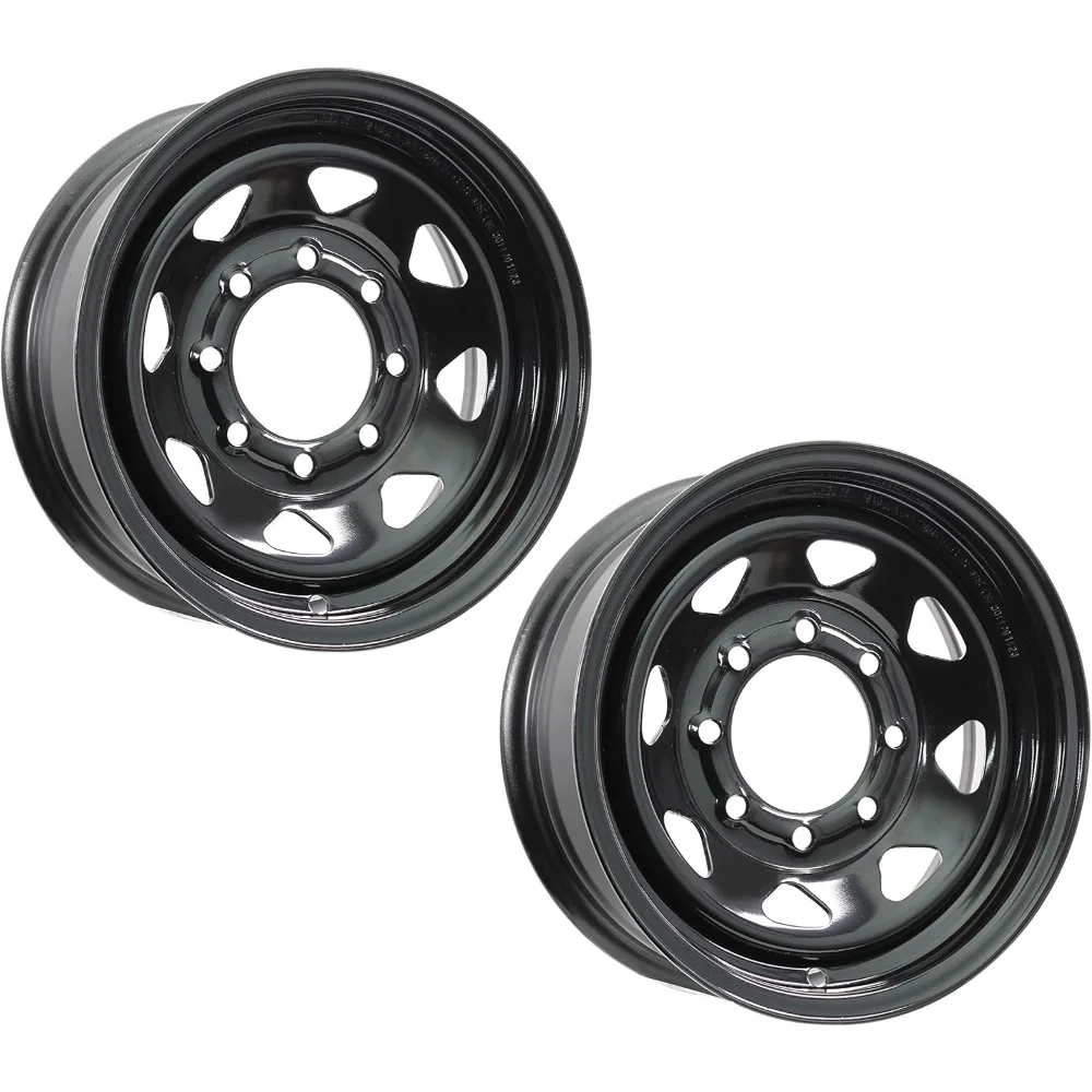 

eCustomrim 2-Pack Trailer Wheels 16" X 6" 8 Lug Black Steel Spoke Rim Wheel