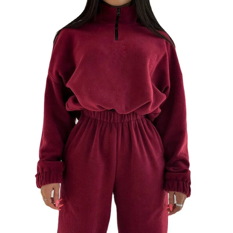 

2025 New Fashion Zipper Sweatshirt + Wide-leg Pants Two-piece Sets Women's Autumn Casual Loose Top Long Sleeve Suit For Women