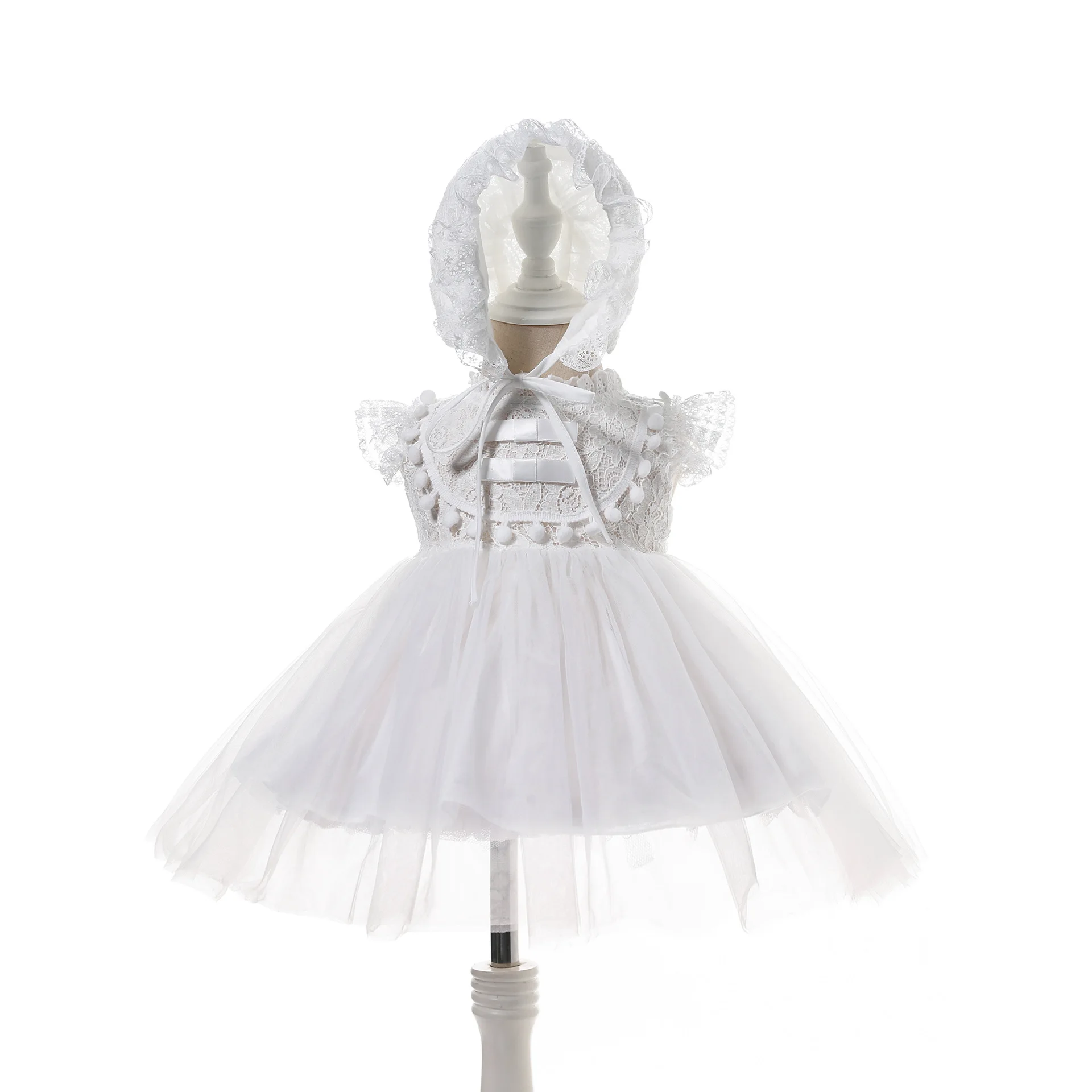 

Милое свадебное платье принцессы для новорожденных от 0 до 24 месяцев, кружевное платье цвета слоновой кости для дня рождения, праздничное платье для маленьких девочек, одежда для маленьких девочек