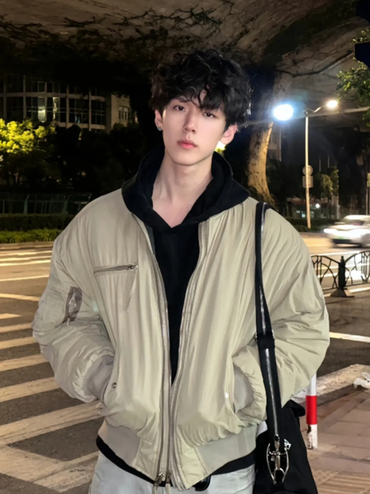 

Khaki Pilot Jaet Cotton Coat Men Winter American Bomber Thi Warm ort Cotton Outerwear Loose Fit Youth Casual Warm