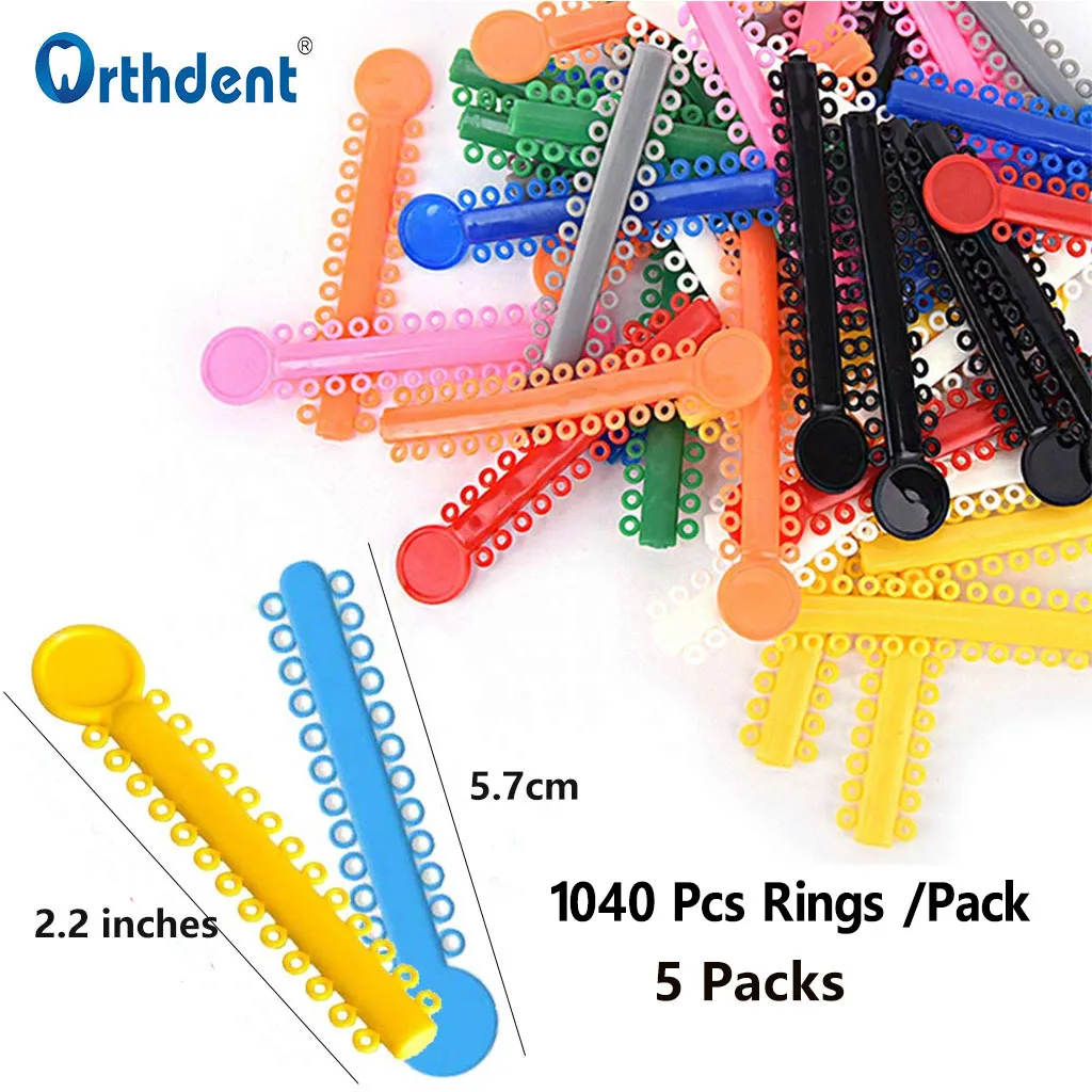 

5 Packs Dental Ligature Ties Orthodontic Elastic Rubber Bands for Braces Colorful Tooth Appliances Dentistry Therapy Materials