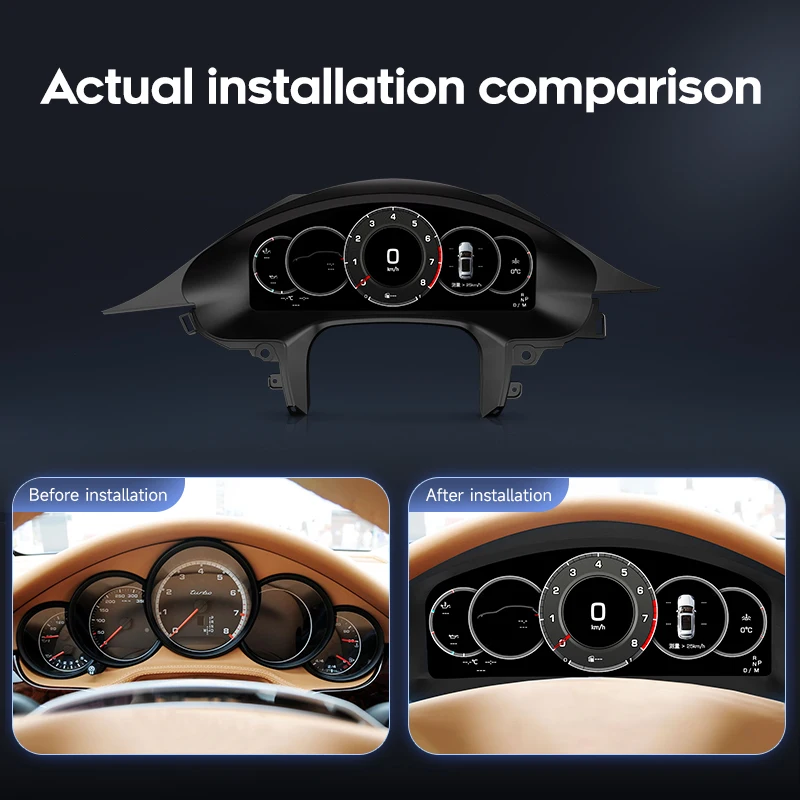 Cluster di strumenti per cruscotto digitale da pannello tachimetro per misuratore automatico per auto da 12,3 pollici per Panamera