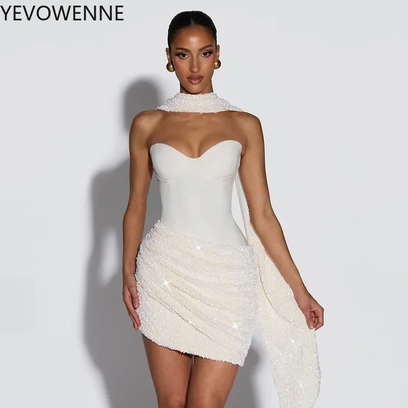 Sexy Corset Fashion Cocktails Dress 2027 New Bodycon Patchwork homecoming Dresses Sequins Quinceanera DAMA Gowns