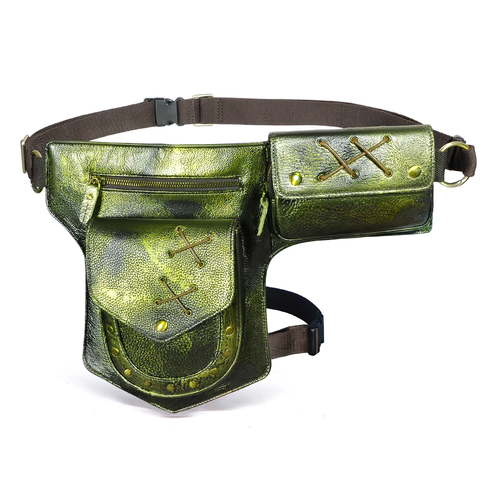 

Top Quality Leather Design Vintage Messenger Sling Bag Fashion Travel Fanny Waist Belt Pack For Men Male Leg Drop Bag 211-8