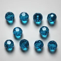Blue Color Top AAA 8mm 50pcs Round Austria Faceted Crystal Glass Beads Loose Spacer Football Shape Beads for Jewelry Making