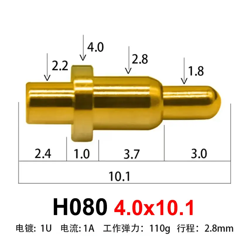 5pcs H045-H080 Pogo Pin Connector Pogopin Battery Spring Load Contact SMD DIP PCB 5 6 8 9 10 11 12 15 16 19mm Test Spring Probe