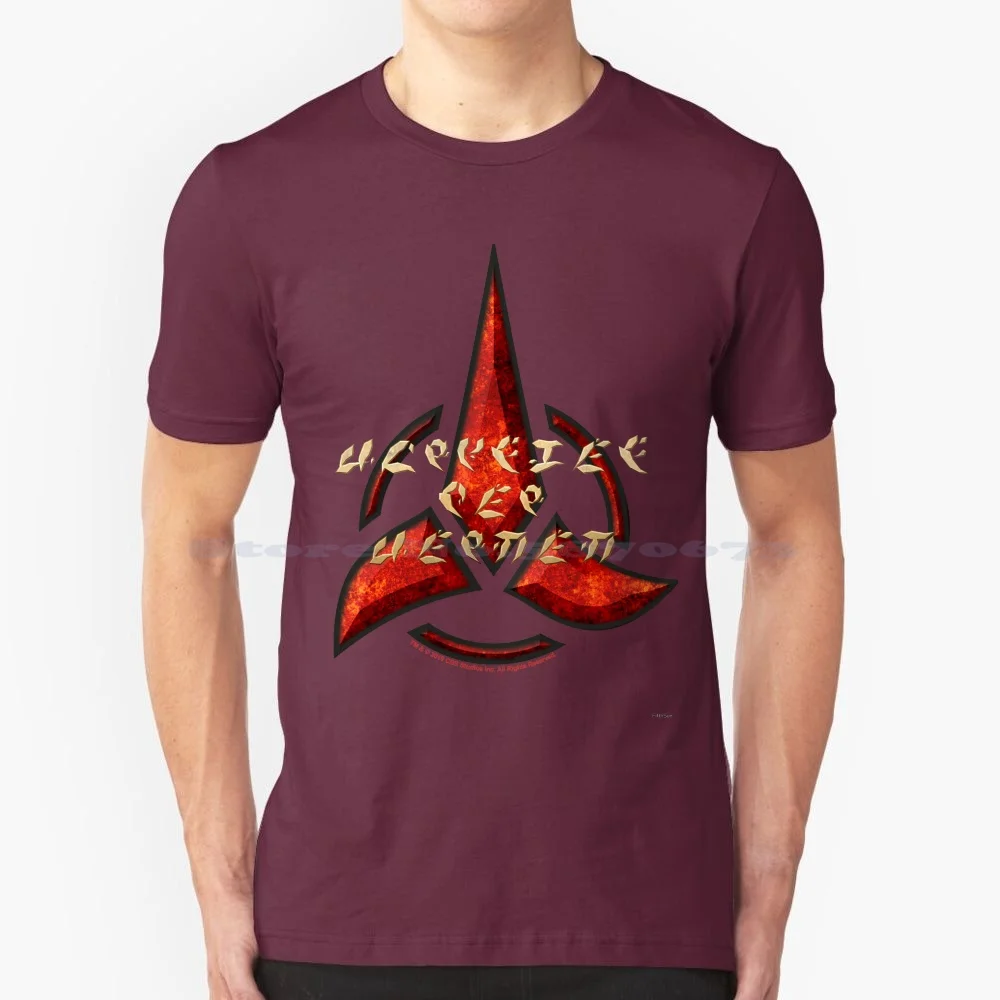 Star Discovery Klingon Symbol Text Overlay T Shirt 100% Cotton Tee Star Discovery Klingon Symbol Fifth Sun Fifthsunmerch