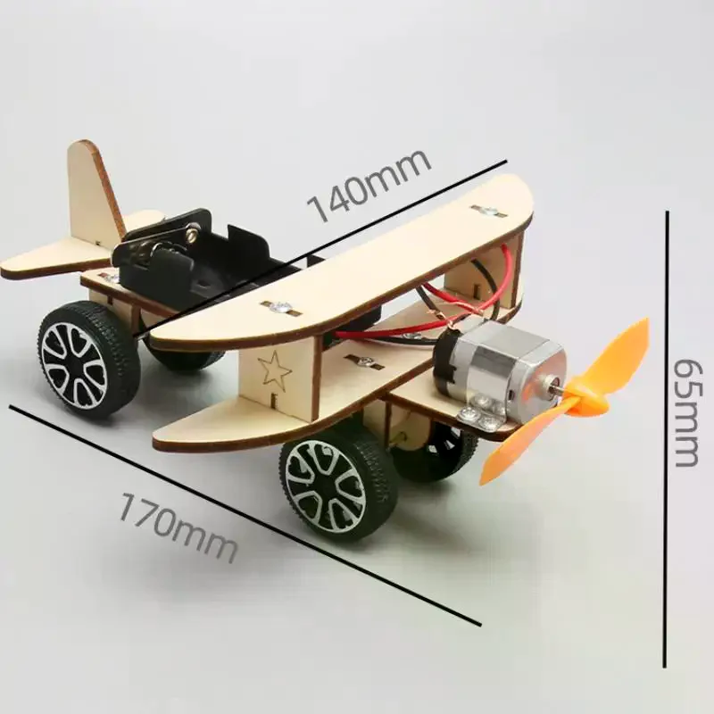 1 Zestaw Drewnianych Puzzle DIY Samolot Zabawki Naukowe Zestawy Edukacyjne STEM dla Dzieci Technologia Narzędzie Eksperymentalne Artykuły Szkolne