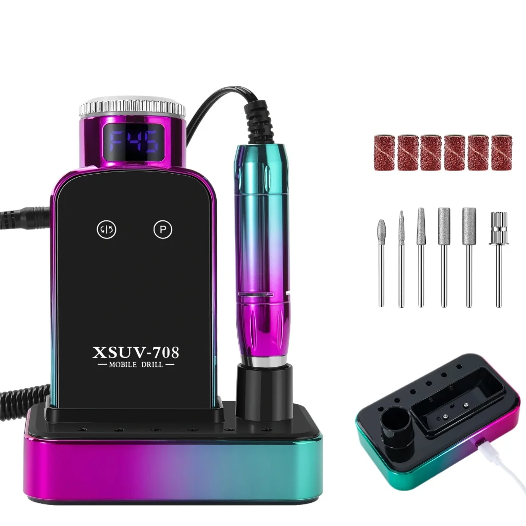 45000 rpm profissional elétrica máquina de broca do prego display hd metal manicure caneta para acrílico manicure prego broca gel arte