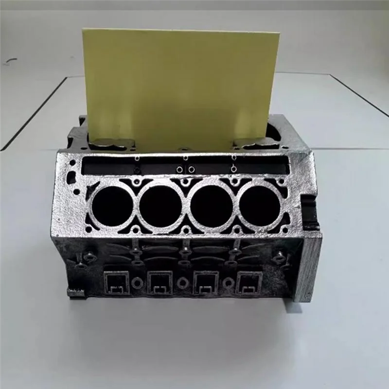 QWE-Engine Block بطاقة العمل وحامل القلم الرصاص DIY حامل بطاقة الأعمال المنظم عرض نموذج المحرك المكتبي