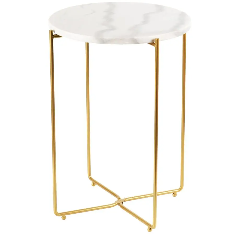 

Мраморный приставной столик, не требующий сборки, круглый журнальный столик для гостиной, 15 современных маленьких акцентных прикроватных столиков с золотистым металлическим основанием