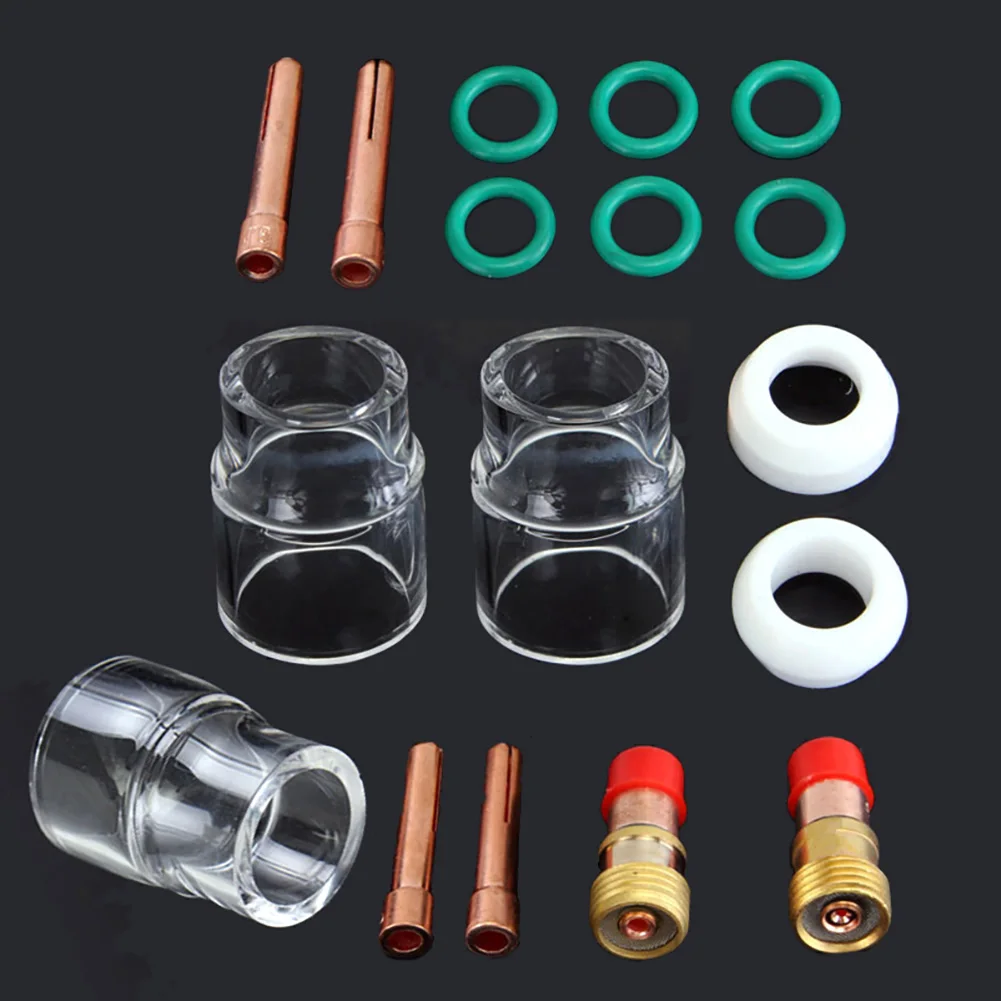 WP-17 Replacement for tig for Gas Lens Standard 12 Cup 17-piece Set Resists High Temperature Gas Lens As Shown In The Picture