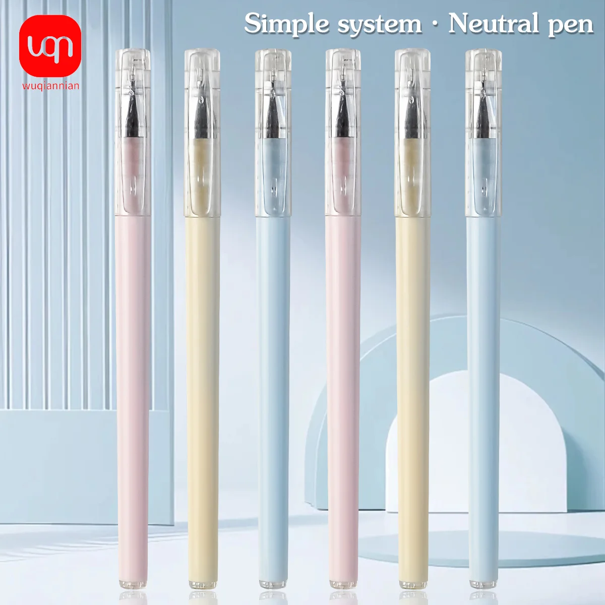 

WQN-12CPS Morandi Color Pen Barrel Gel Pen 0.38 Full Needle Tip Black Ink Exam Student Pen School Office Supplies
