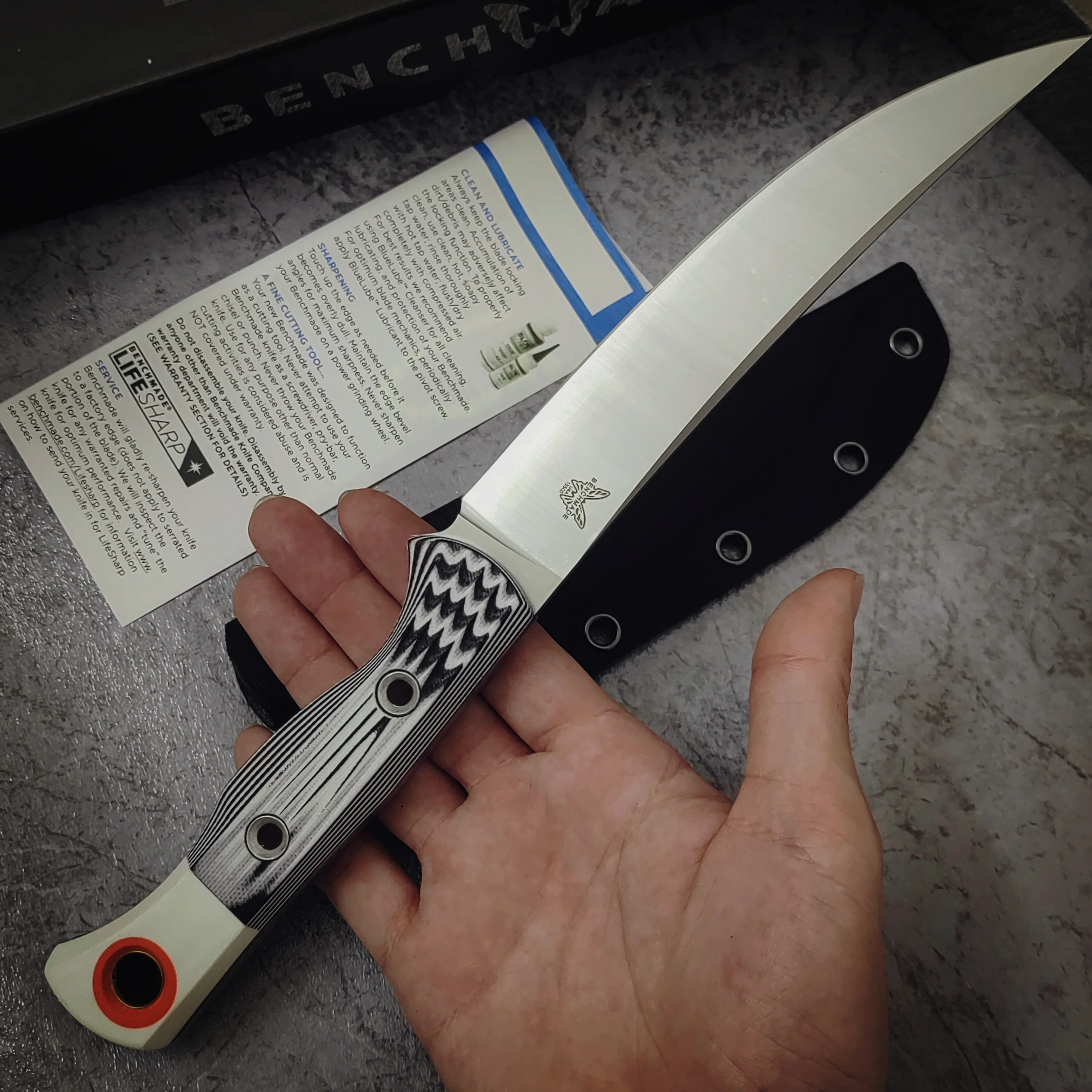 BM Knives 15500-1K Bench S45VN blade Steel Made Hunt Meatcrafter Fixed Knife G10 handle outdoor camping hunting pocket