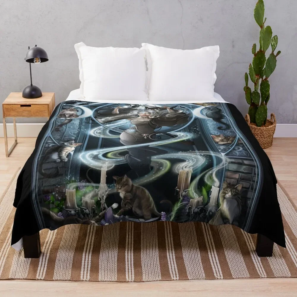 

Nyx Descending - House of Night Throw Blanket Spring Fall Cozy Throw Blanket for Couch