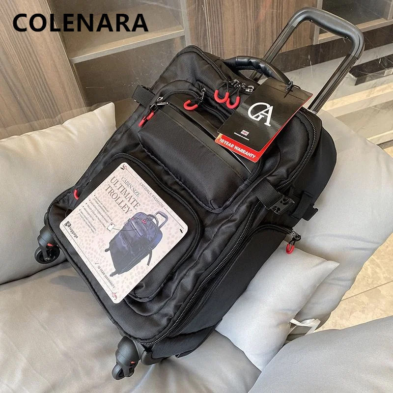 COLENARA-maleta rodante multifuncional, 18 ", 20", caja de embarque ligera, bolsa de lona de tela Oxford de 22 ", maleta con ruedas, equipaje