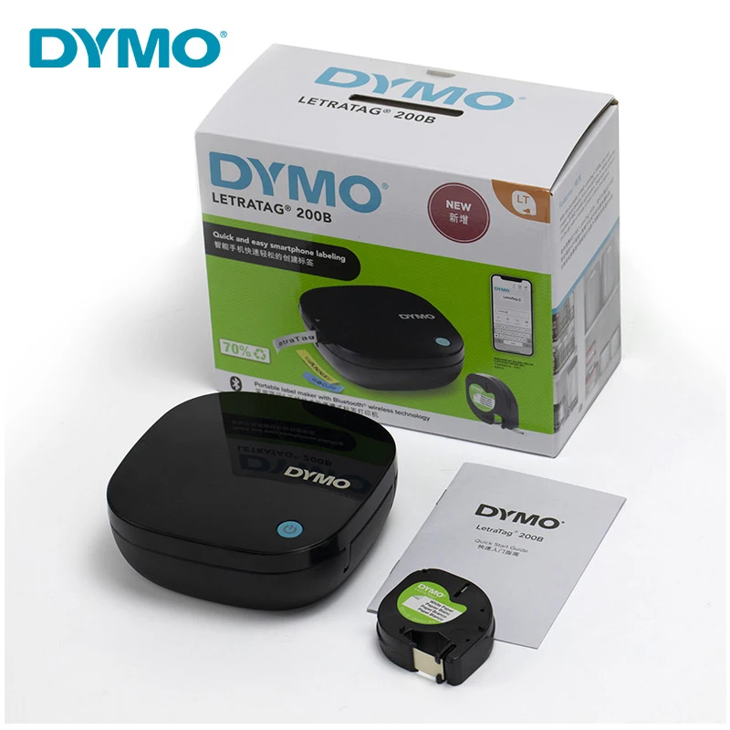 DYMO LetraTag 200B Bluetooth Handle Label Maker Wireless Connection to iOS and Android Portable Printer Various Label Paper