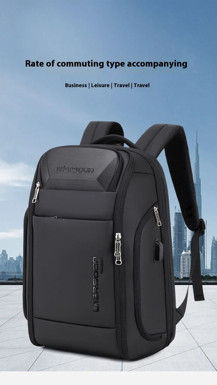 Wiersoon Rucksack für Herren, wasserdichter Rucksack, große Kapazität, Geschäftsreise, multifunktionale Passwort-Anti-Diebstahl-Laptoptasche – Detail 10