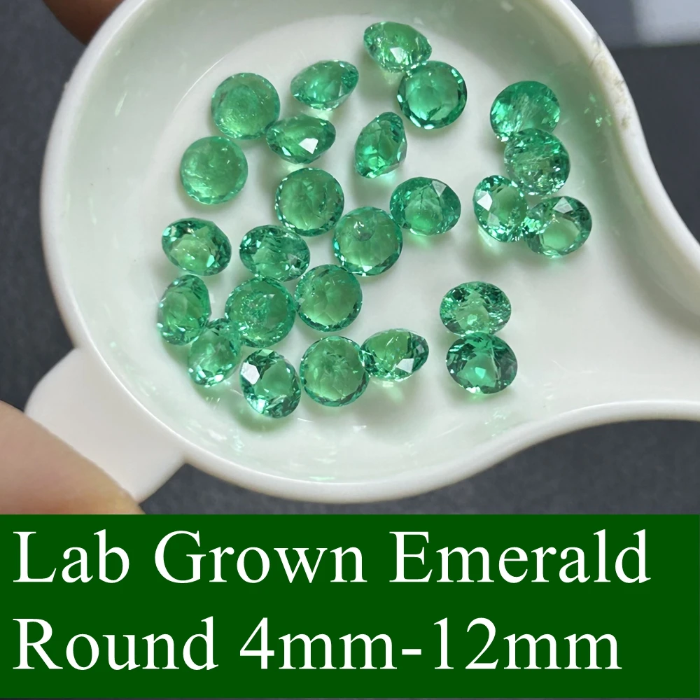 Meisidian 3-12mm Brilliant Cut  Lab Grown Green Emerald Ruby Blue Sapphire Loose Gemstone