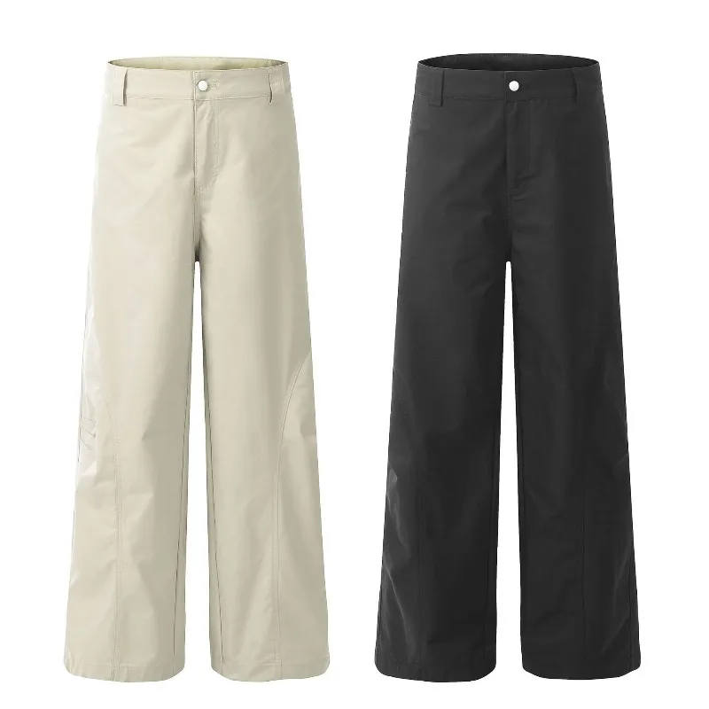 OR FL Thin Both Knees Fold American Women Cargo Trousers Retro Streetwear Brand Arc-shaped Cutting Wide Leg Paratrooper Pants