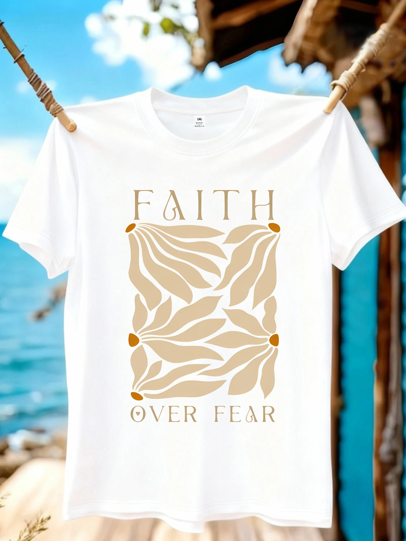 

【WZM10929】Leaf print plus size women's round neck summer casual short sleeved street fashion versatile plus size T-shirt