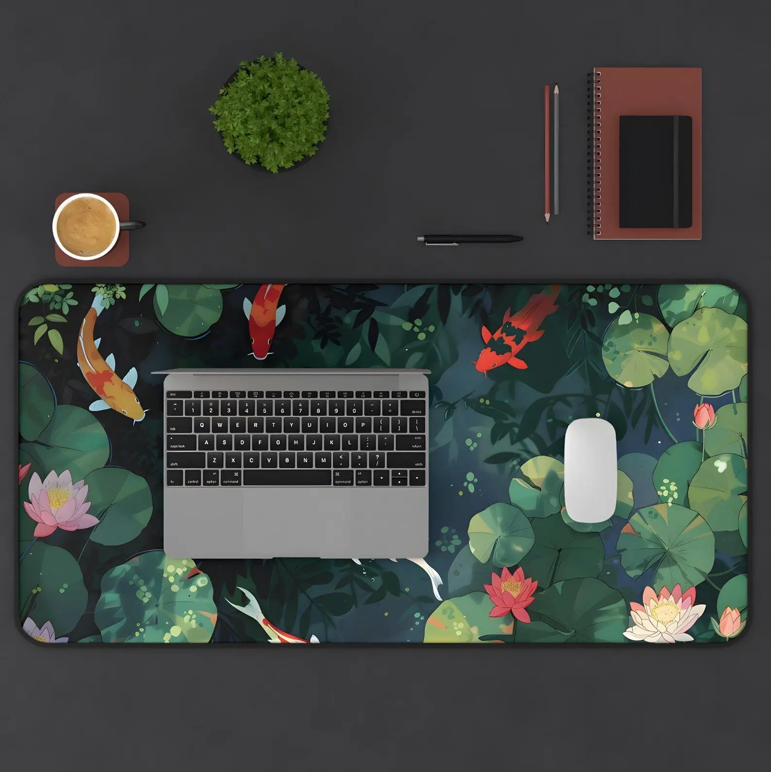 Lotus Leaf Mouse Pad Fish Computer Desk Mat Keyboard Gaming Mousepad Large Japan Laptop Office Gamer
