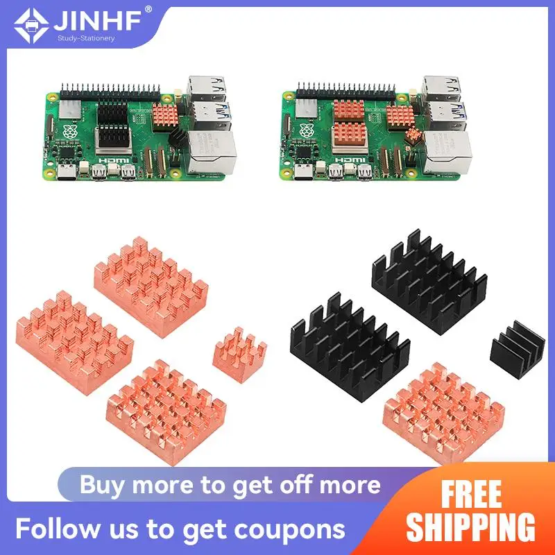 

ForRaspberry Pi 5 Heat Sink Metal Copper Heatsink Passive Cooling Pad Heat Dissipation Radiator For Raspberry Pi 5 Cooler Kit