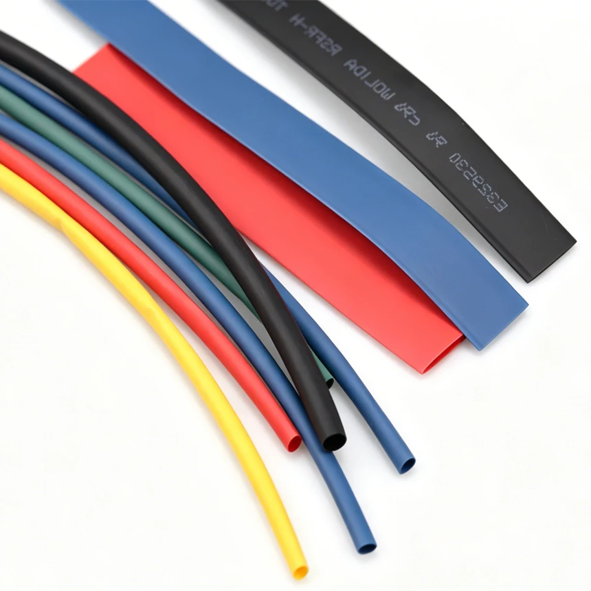 1mm 1.5mm 2mm 2:1 Ratio Cable Protection Electrical Wire Insulation Film Shrinkable Heating Sleeve Tube Wrap Heat Shrink Tubing