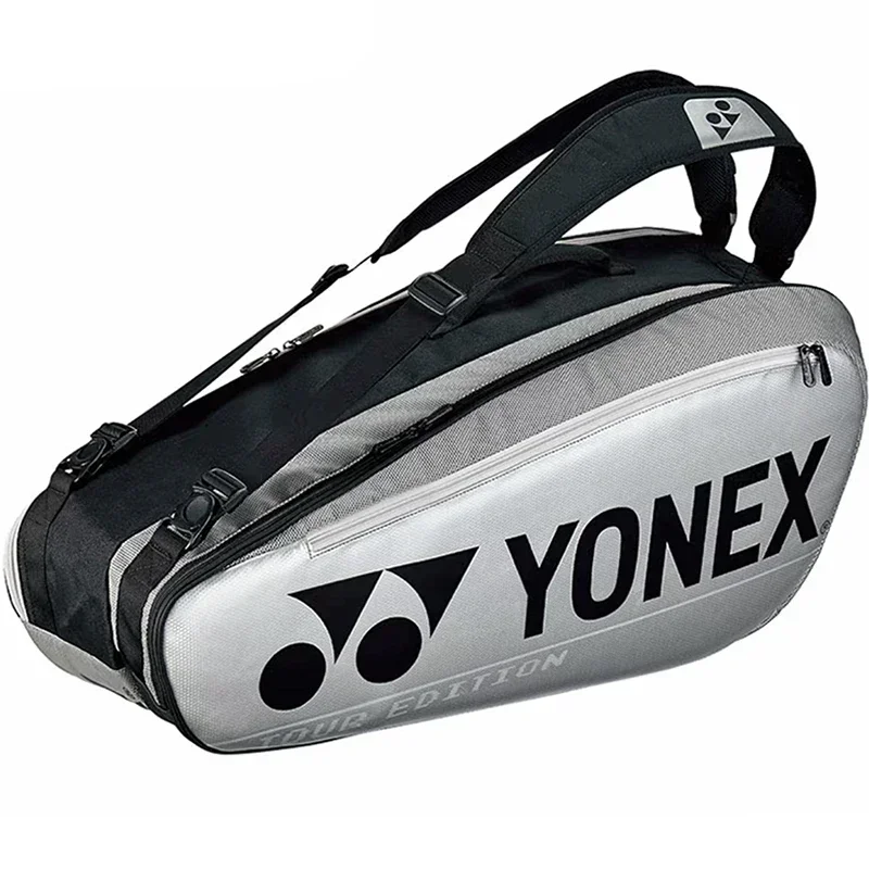 YONEX Original Badminton Bag Fashions Tennis Racket Bag PU Large Capacity Hold 12 Rackets for Professional Competition Training