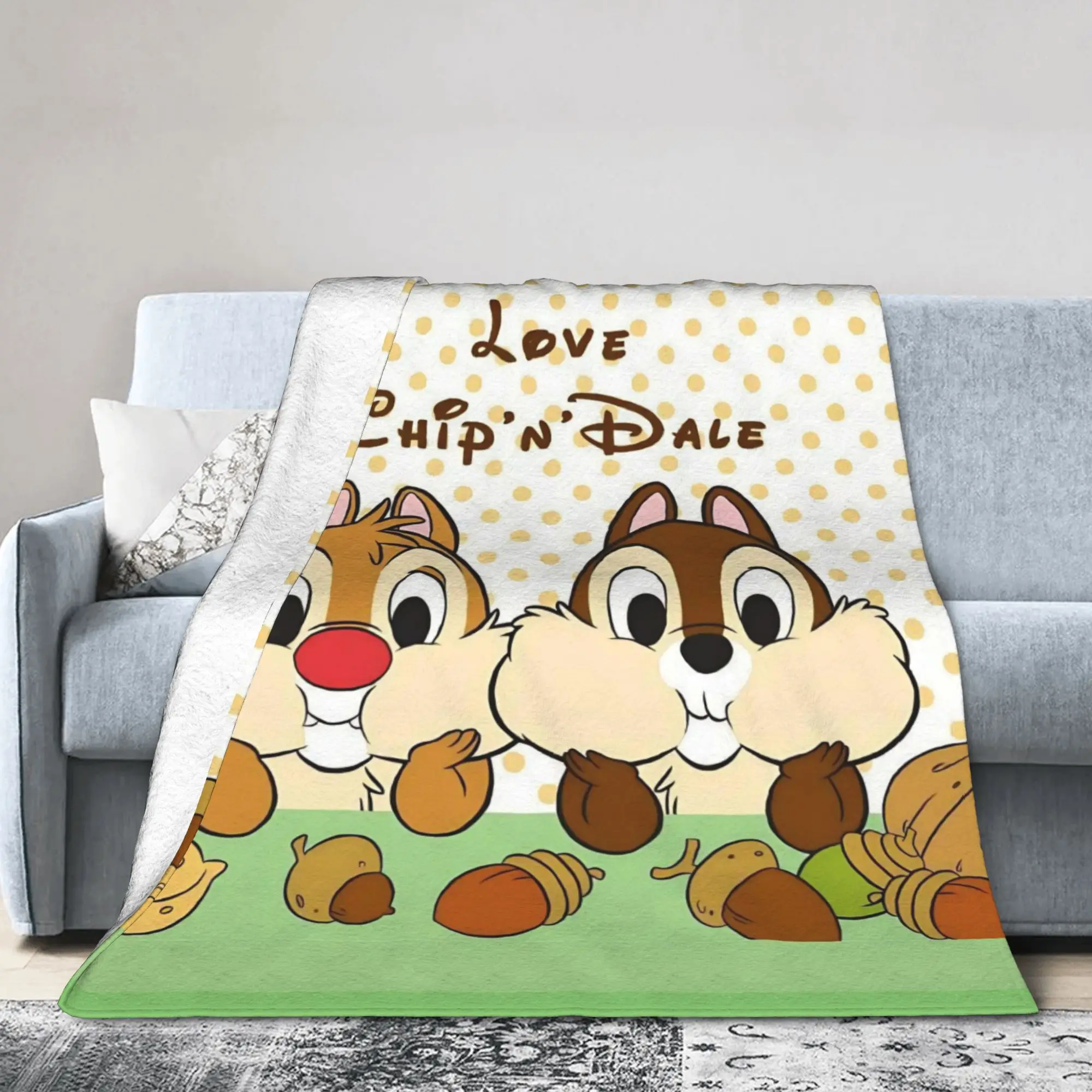 

Chip Dale Cartoon Blankets Coral Fleece Plush Autumn/Winter Breathable Super Warm Throw Blanket for Sofa Travel Bedspread