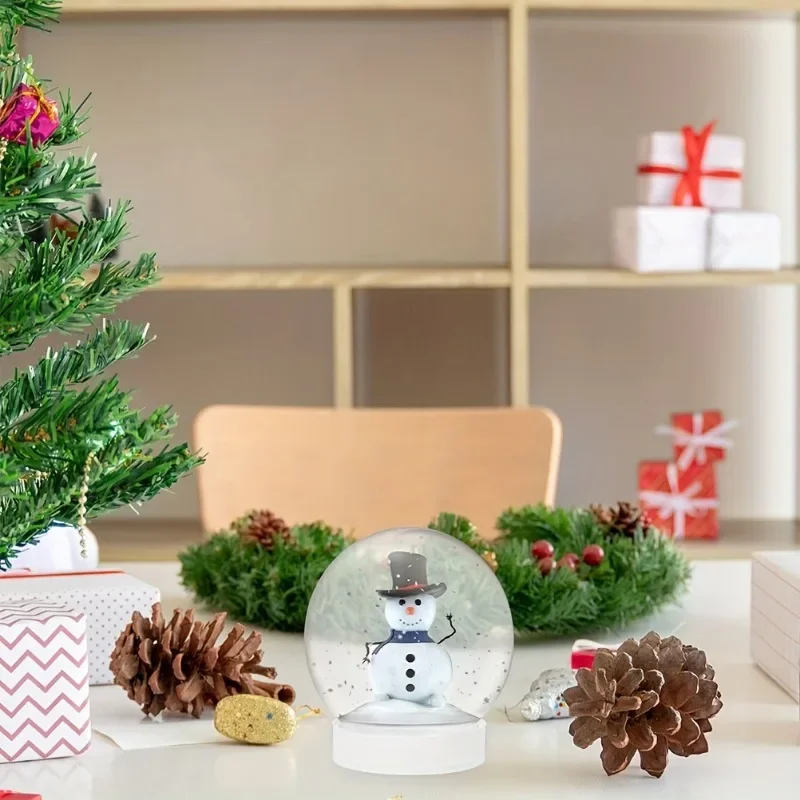 2026 New model DIY Clear Plastic Crystal Ball Christmas Snowball with Screw-On Lid for Holiday Desktop And Hanging Decorations