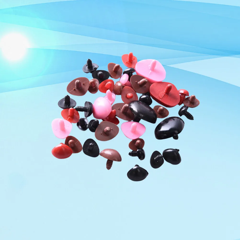 

100Pcs DIY Bear Nose Plastic Safety Noses Mixed Color 15x12mm for Crochet Knitting Stuffed Animal Crafts Handmade Accessories