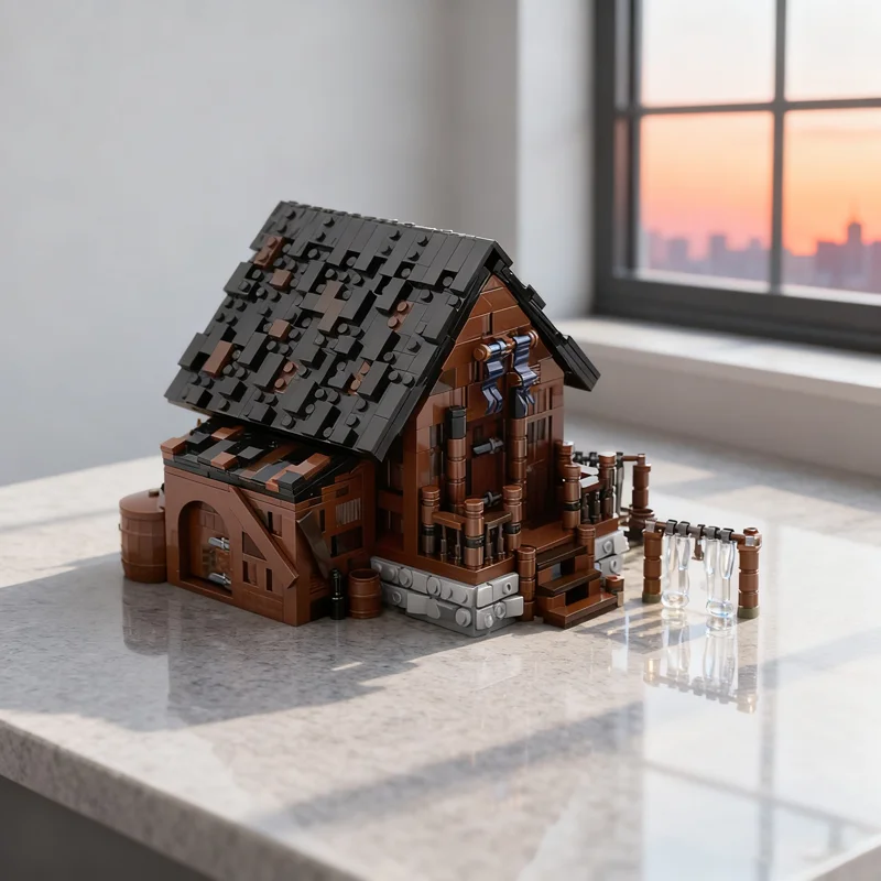 

1682pcs MOC Medieval Fisherman s House PDF Castleed Model Christmas gift Building blocks Assemble toy DIY creative Kids Birthday